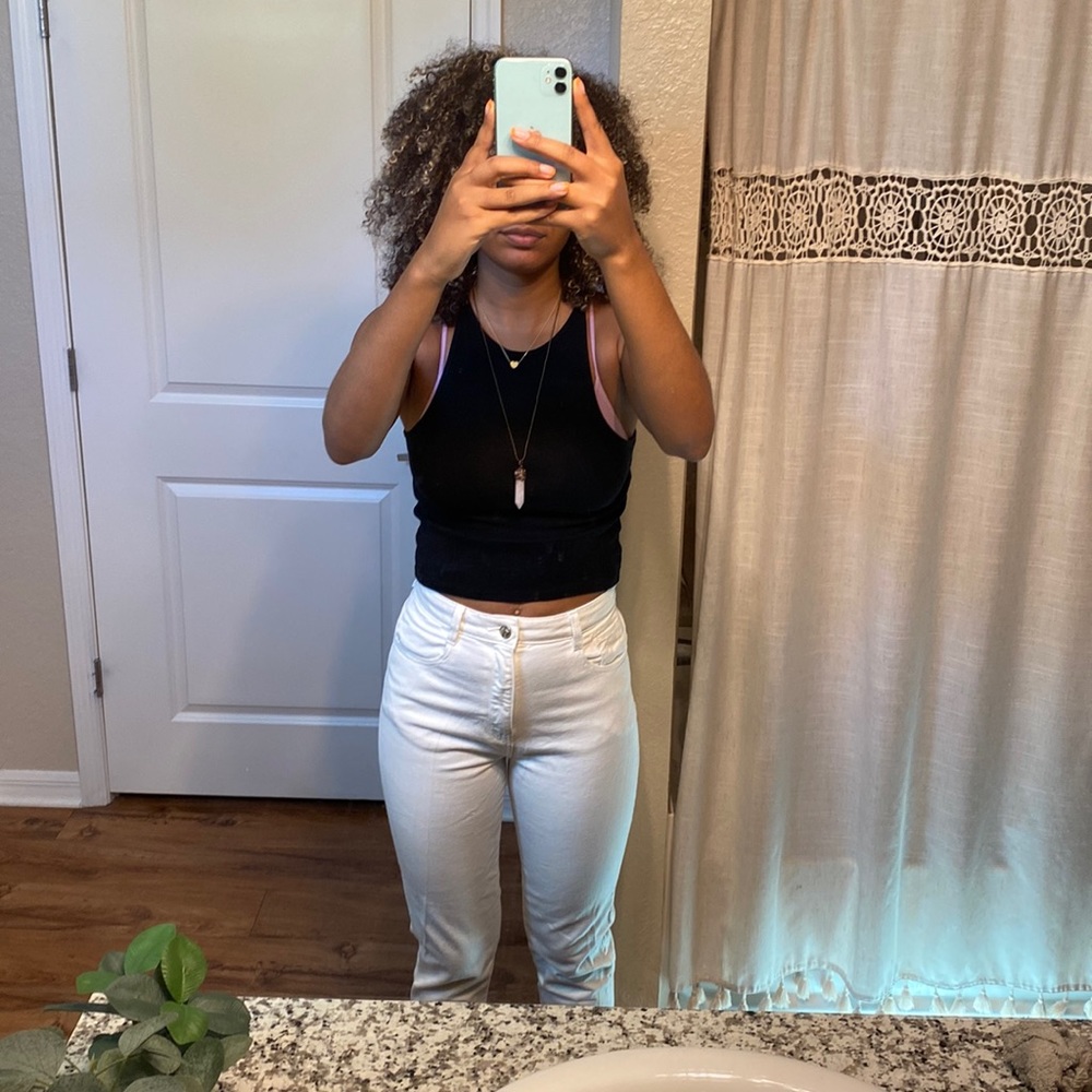 High waisted white Zara pants